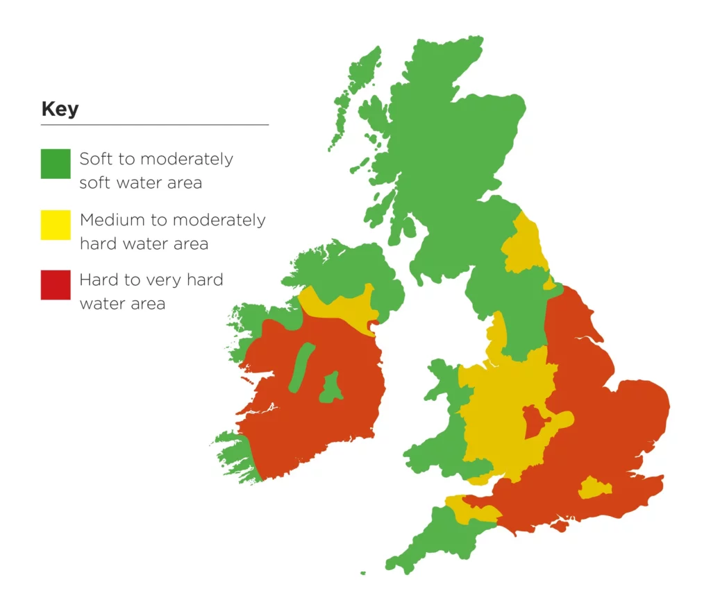 UK hard water map